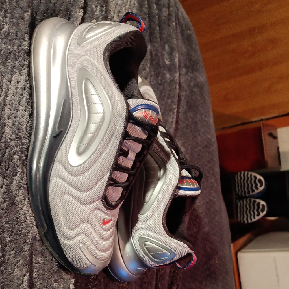 Nike Air Max 720 Space Flight Metallic Silver with Red and Blue Accents